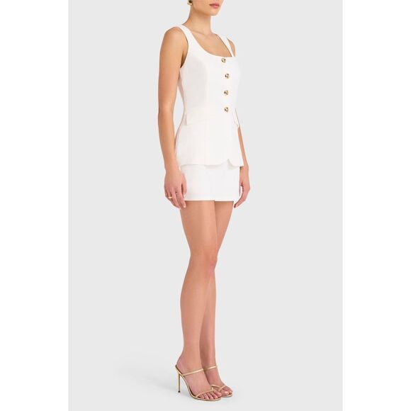 AMANDA UPRICHARD White Button-Front Jumpsuit Size M - Picture 4 of 11